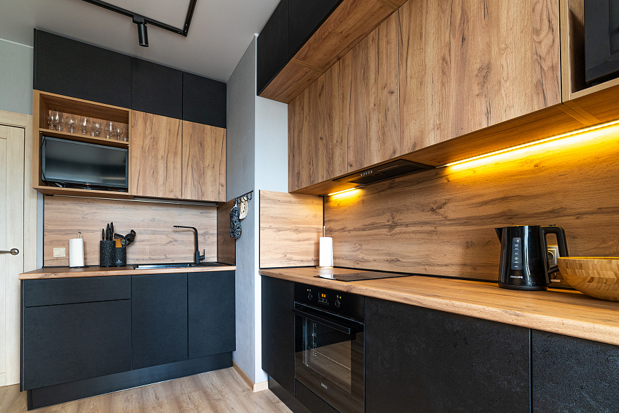 Кухня угловая — Тёмная ночь